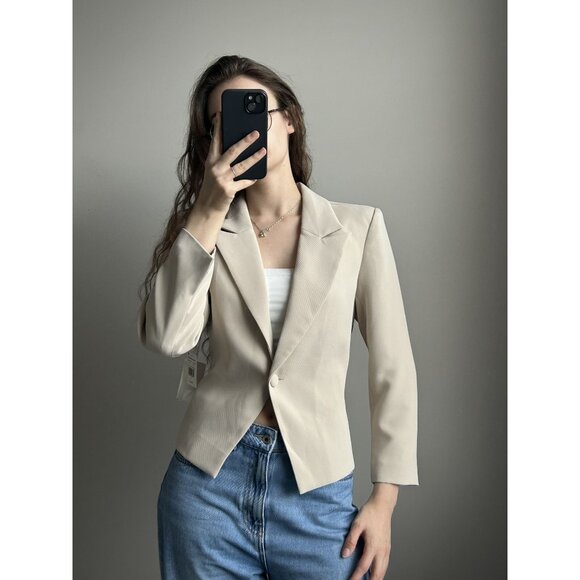 NWT Good American Cropped Blazer Size 2 – Tie Open Back Statement Jacket Modern - Picture 9 of 9